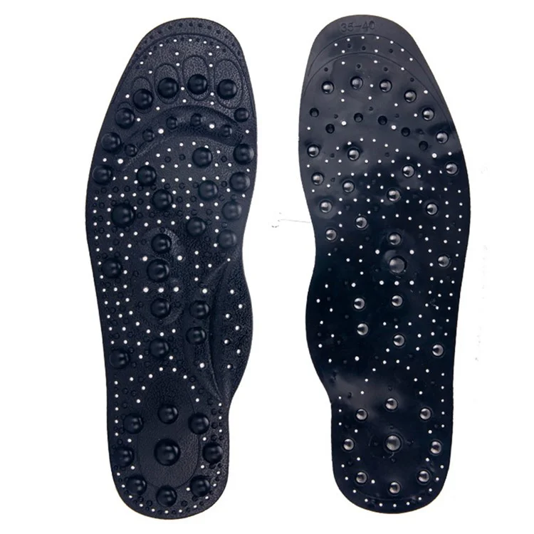 1 Par de Plantillas Magnéticas de 68 Puntos de Masaje Agrandados para Pies Sanos - Negro / S 25 cm (35-40)