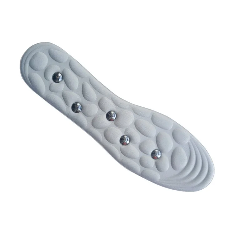 1 Paire de semelles magnétiques massantes en pierres, respirantes et absorbantes, imitant des galets magnétiques.
