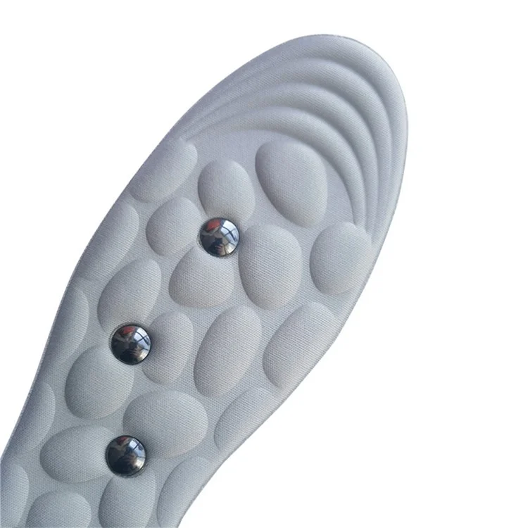 1 Paire de semelles magnétiques massantes en pierres, respirantes et absorbantes, imitant des galets magnétiques.