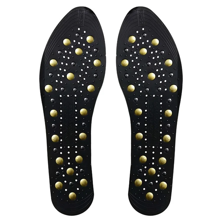 1 Paar magnetische Massage-Einlegesohlen mit Durchblutungsförderung, atmungsaktiv, Akupressur-Fußmassage-Sohlen - Schwarz