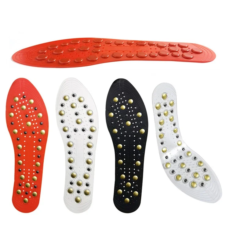 1 Paar magnetische Massage-Einlegesohlen mit Durchblutungsförderung, atmungsaktiv, Akupressur-Fußmassage-Sohlen - Schwarz