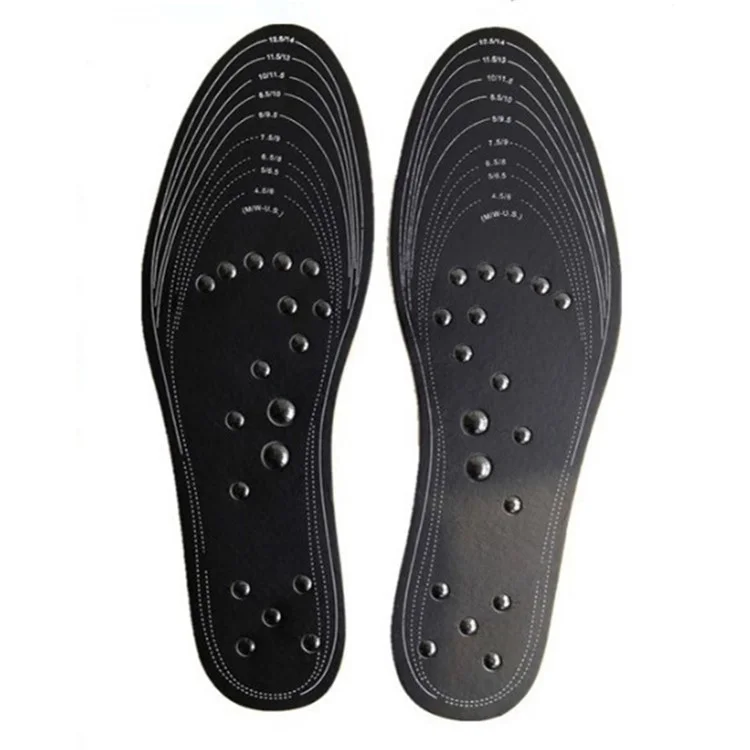 1 Paire d'Semelles Magnétiques de Massage Découpables pour les Soins des Pieds - Noir