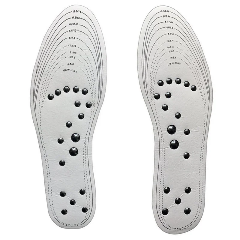 1 Pair 18 Magnetic Stones Massage Insoles Cuttable Feet Care Magnetic Insoles - White