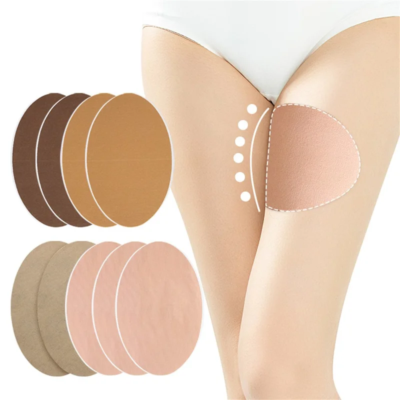 053 12Pcs Thigh Inner Anti-Chafing Sticker Self-Adhesive Wear-Resistant Elastic Patches Gift - Skin Color / Non-woven Fabric