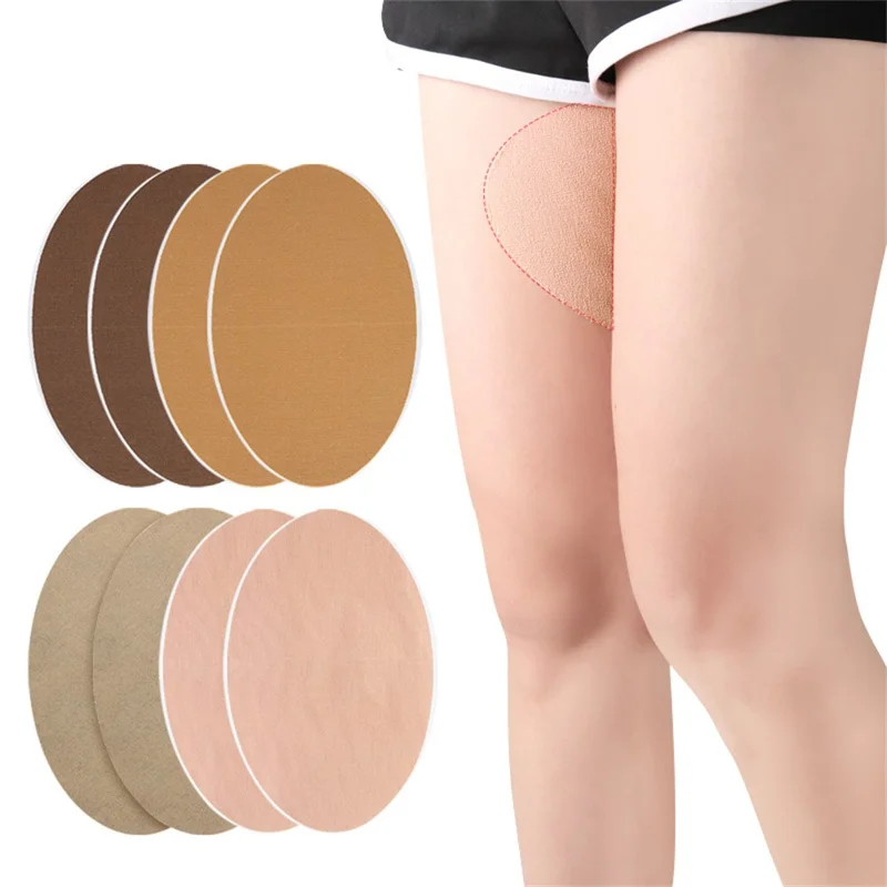 053 12Pcs Thigh Inner Anti-Chafing Sticker Self-Adhesive Wear-Resistant Elastic Patches Gift - Skin Color / Non-woven Fabric