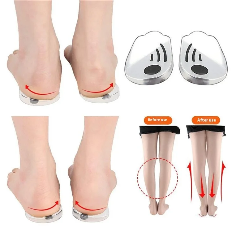 011 1 Paio di cuscinetti per tallone in gel ammortizzante a forma di O/X per la correzione delle gambe, taglia M