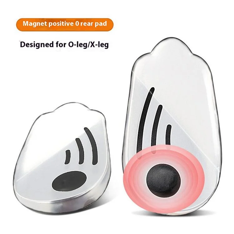 011 1 Par de Almofadas Magnéticas em Formato de O/X para Correção de Pernas, Almofada de Gel Macia para Absorção de Choque no Calcanhar, Tamanho L