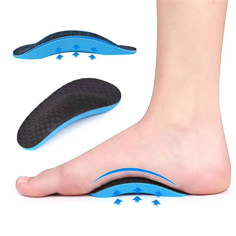 064 1 Pair EVA+Nylon Sports Foot Sole Guard Pad Flat Arch Support Leg Shape Correction Half Foot Cushion - Adult