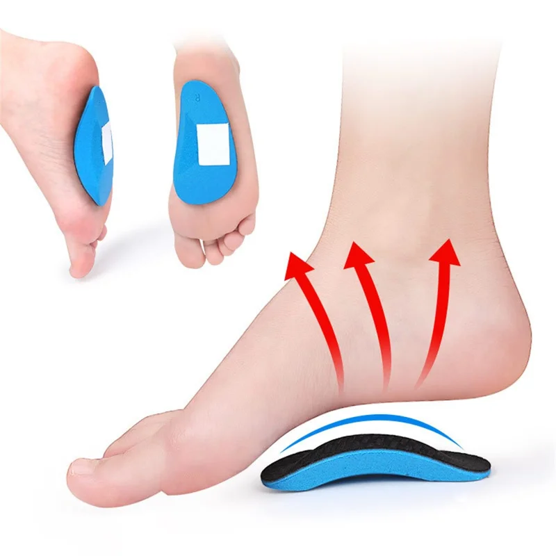 064 1 Pair EVA+Nylon Sports Foot Sole Guard Pad Flat Arch Support Leg Shape Correction Half Foot Cushion - Adult