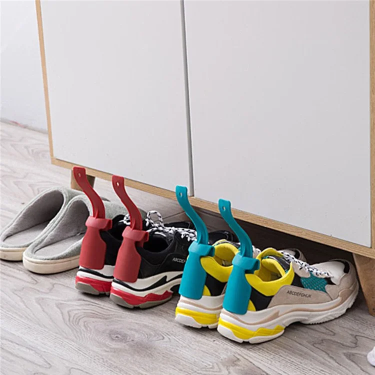 Calzascarpe pigro per Bambini Adulti Anziani - Strumento per Infilare le Scarpe in PP - Blu
