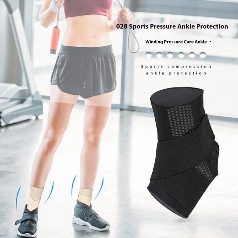 1 pieza de soporte para el tobillo Brace Baloncesto Fútbol Senderismo Fitness Deportes al aire libre Compresión Protector de tobillo - Negro M