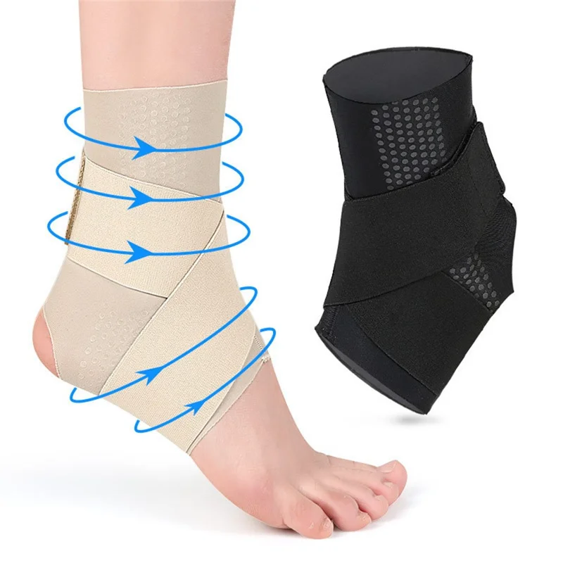 1 pieza de soporte para el tobillo Brace Baloncesto Fútbol Senderismo Fitness Deportes al aire libre Compresión Protector de tobillo - Negro M