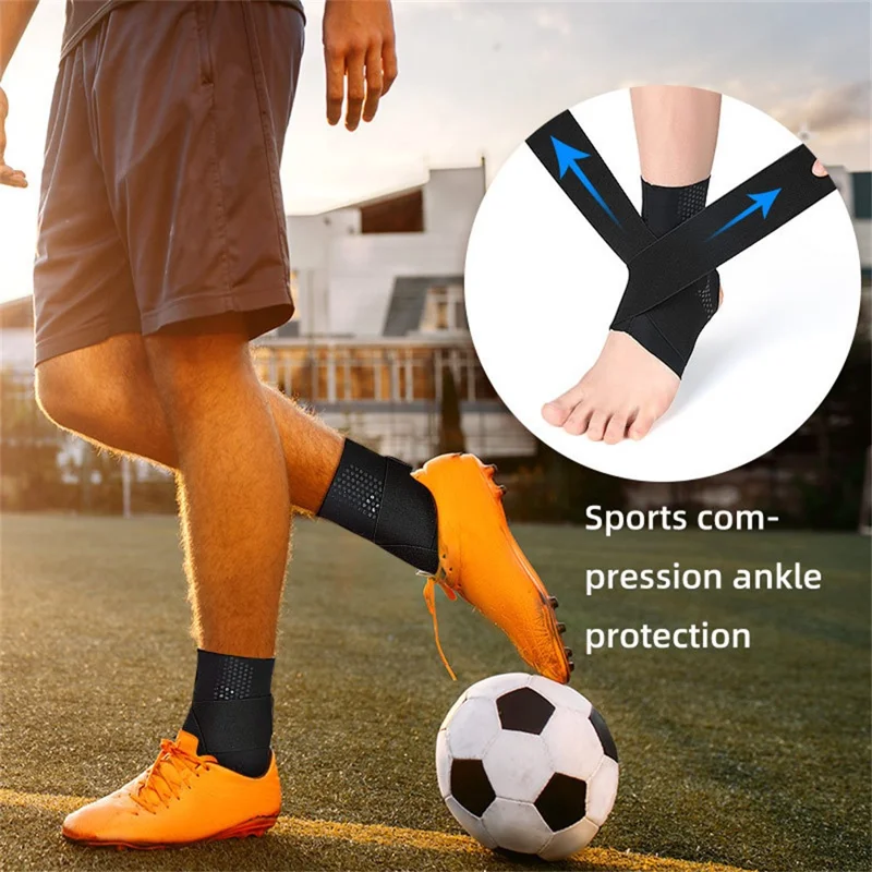 1 pieza de soporte para el tobillo Brace Baloncesto Fútbol Senderismo Fitness Deportes al aire libre Compresión Protector de tobillo - Negro M