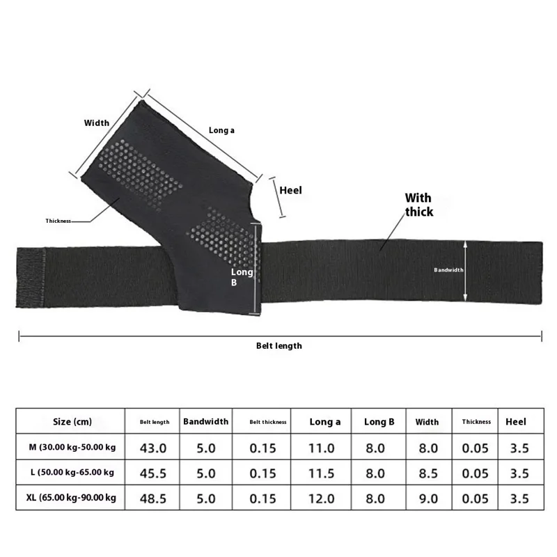 1 pieza de soporte para el tobillo Brace Baloncesto Fútbol Senderismo Fitness Deportes al aire libre Compresión Protector de tobillo - Negro M
