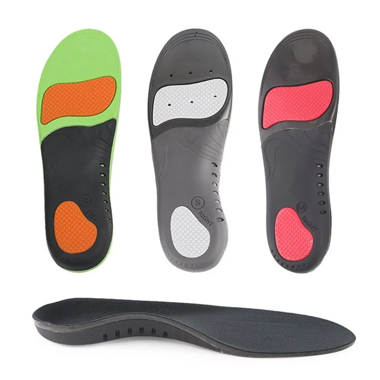 Soletta ortopedica di supporto per piedi piatti LS-1214 traspirante e massaggiante in PU con assorbimento degli urti per lo sport - Verde velluto XS (36-38)