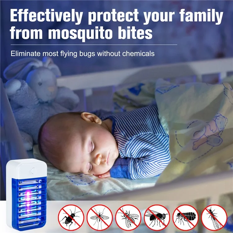 Intelligenter photokatalytischer leistungsstarker Insektenvernichter LED UV-Mückenkiller-Lampe EU-Stecker - Baby Blau