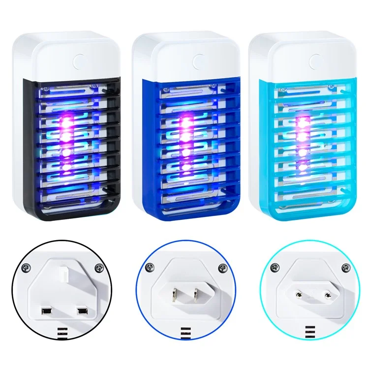 Lampe tue-moustiques UV à LED photocatalytique puissante avec prise UE - Noir