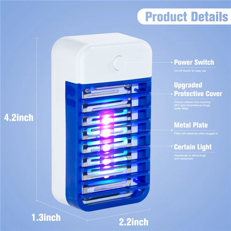Lampe tue-moustiques UV à LED photocatalytique puissante avec prise UE - Noir