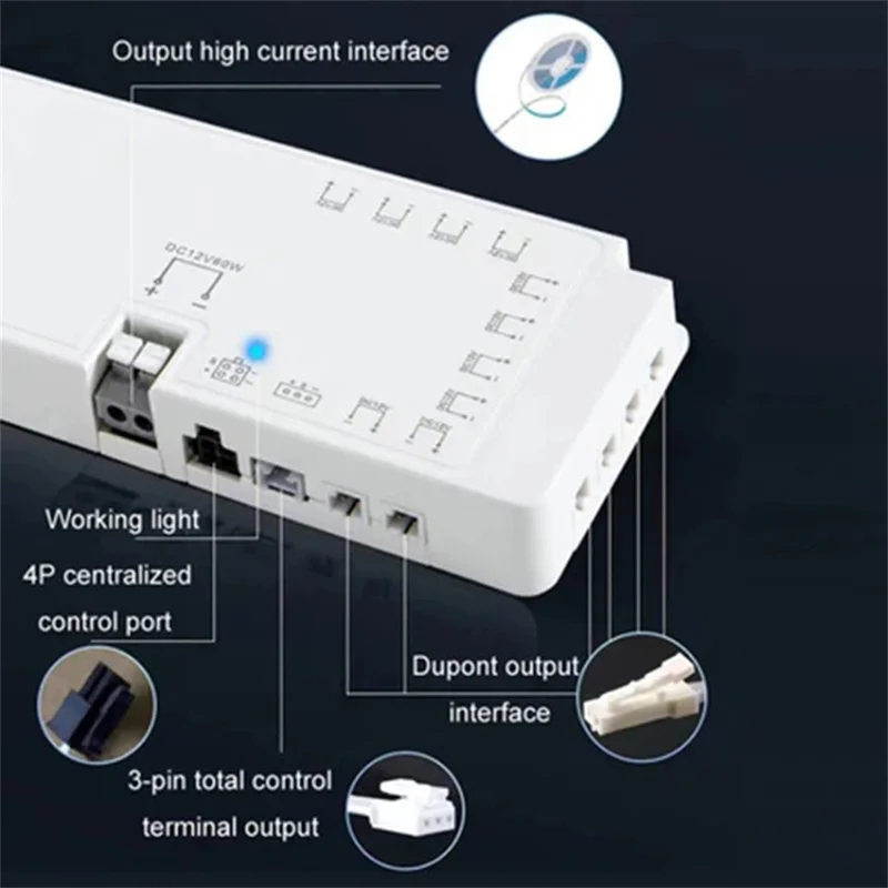 Interruptor de luz integrado de 12V-24V com controle de porta para iluminação de armário/armário