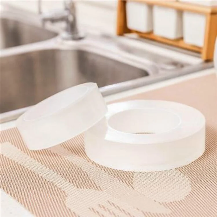 0.3mm Thick Kitchen Sink Mildew-Proof Tape Transparent Single-Sided Waterproof Anti-Oil Seam Sticker, 3cmx3m