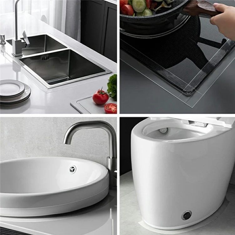 0.5mm Thick Kitchen Sink Mildew-Proof Tape Transparent Single-Sided Waterproof Anti-Oil Seam Sticker, 3cmx3m
