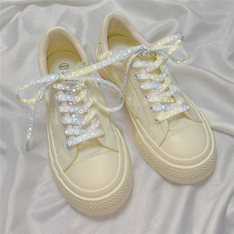 120cm Reflective Shoelaces for Sneakers Canvas Shoes Basketball Shoes Laces - Mint Green Heart