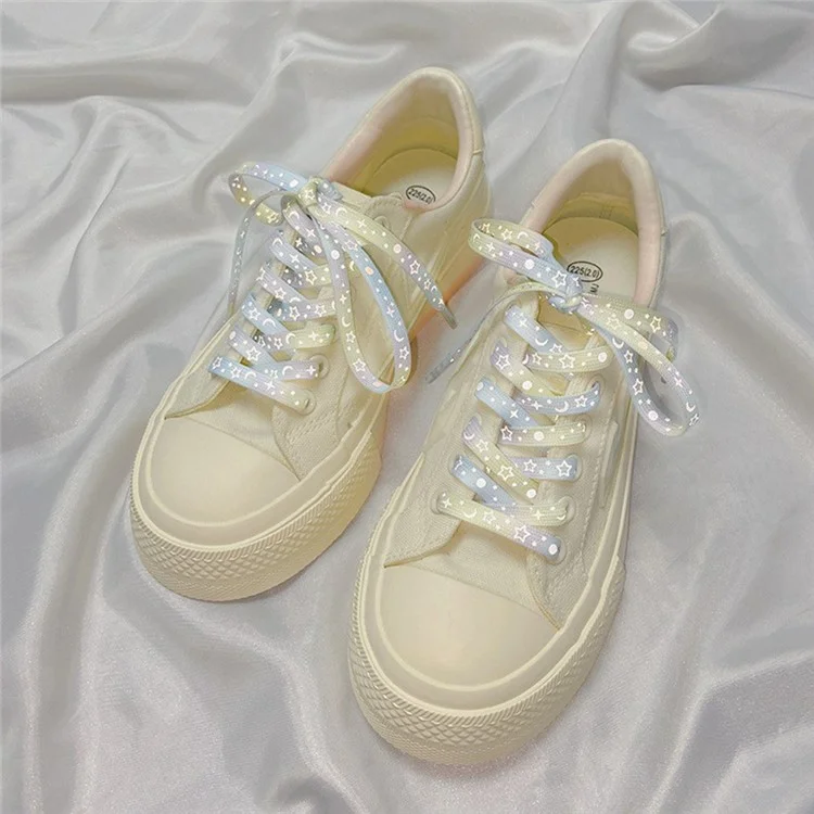 120cm Reflective Shoelaces for Sneakers Canvas Shoes Basketball Shoes Laces - Mint Green Heart
