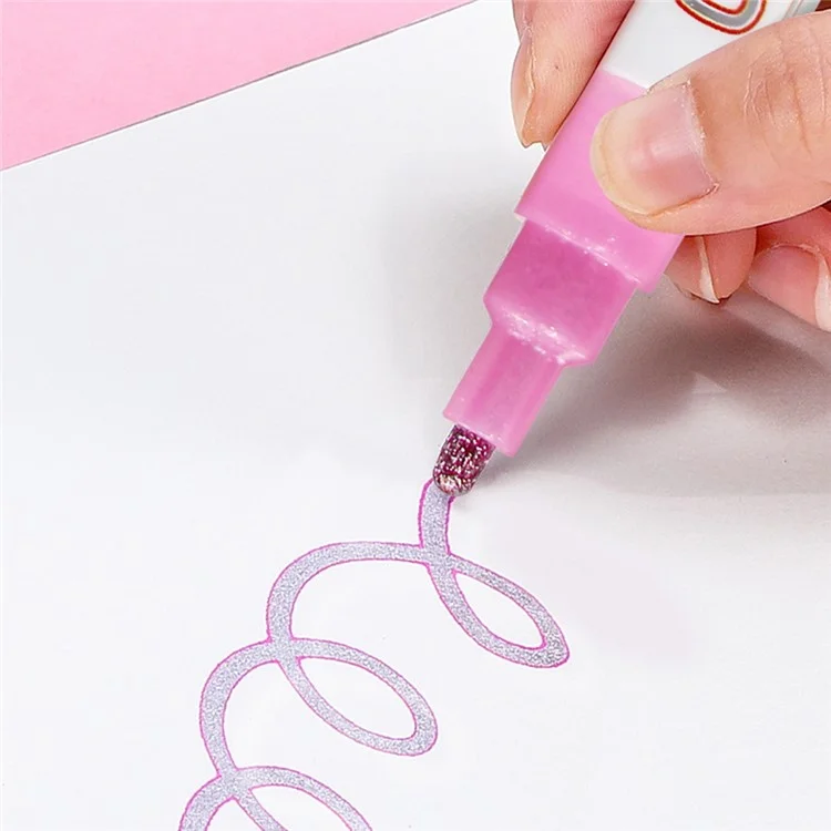 12 stylos à double ligne marqueurs contour paillettes stylos métalliques pour peinture de Noël