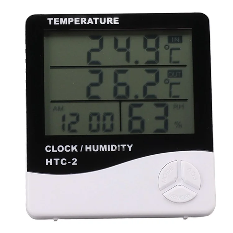 HTC-2 Digital Thermometer Hygrometer with Cable Dual Temperature Display Thermometer