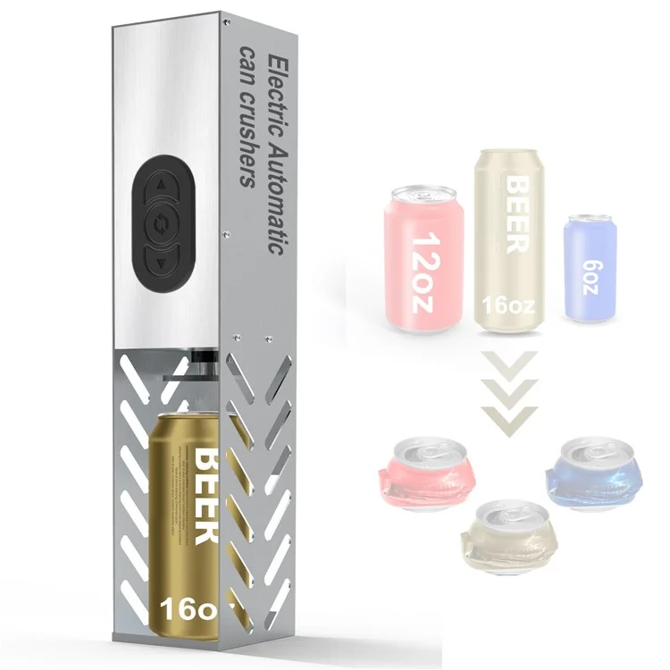 Elektrischer Dosenquetscher, wandmontierbar, Aluminiumdosen-Recycling-Kompaktiergerät - EU-Stecker