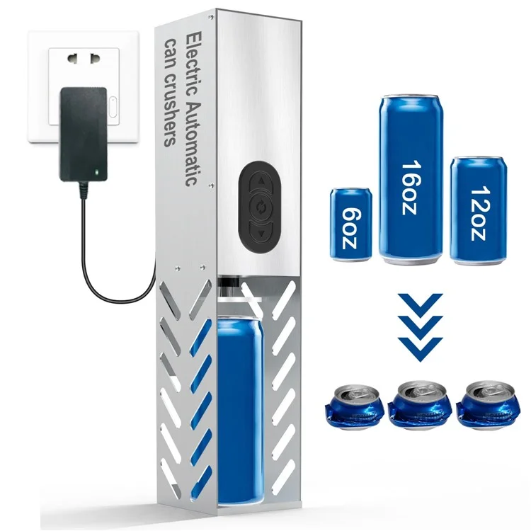 Elektrischer Dosenquetscher, wandmontierbar, Aluminiumdosen-Recycling-Kompaktiergerät - EU-Stecker