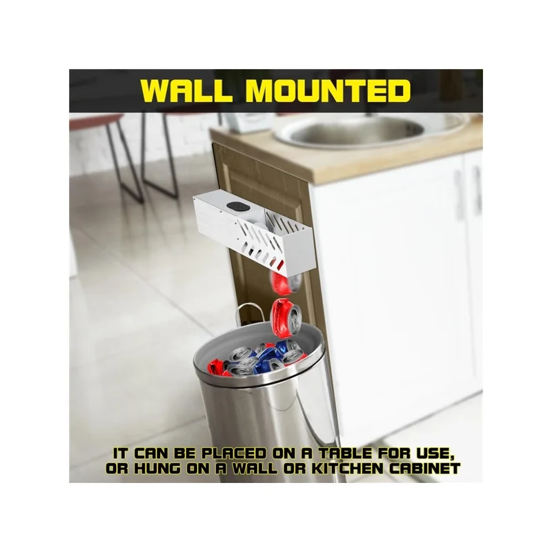 Electric Can Crusher Wall Mountable Aluminum Can Recycling Compactor - EU Plug