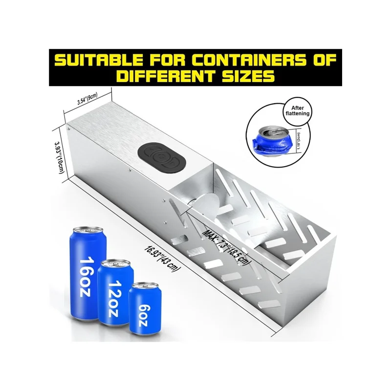Electric Can Crusher Wall Mountable Aluminum Can Recycling Compactor - EU Plug
