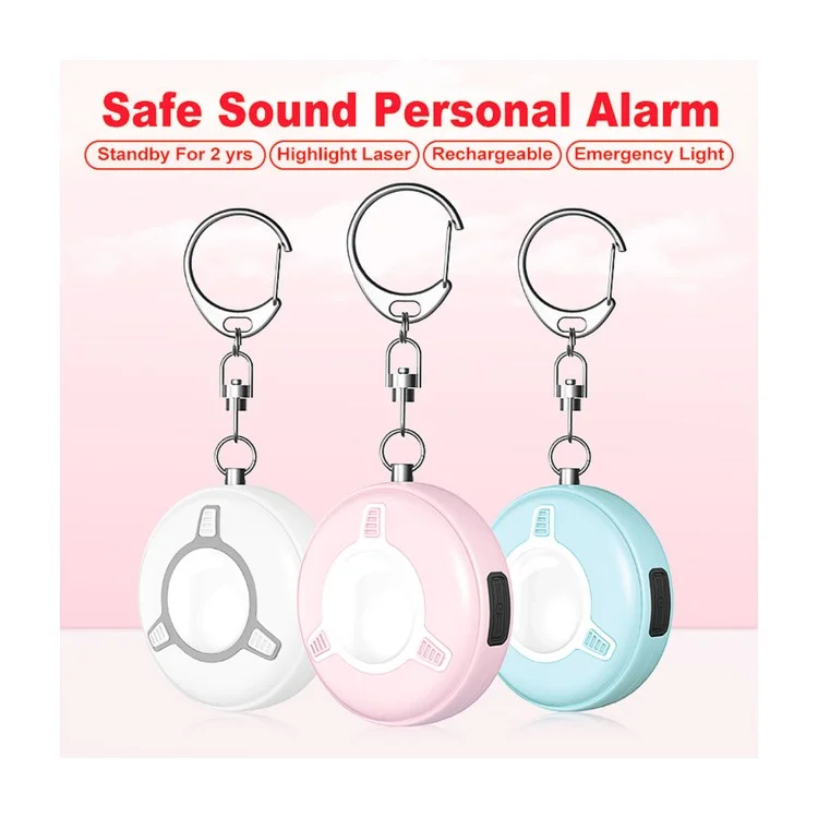Alarme de sécurité personnelle SC300 130DB Dispositif d'alarme de défense personnelle avec lumière stroboscopique LED - Bleu
