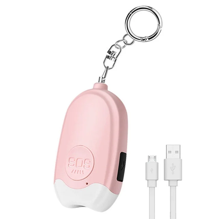 GP100 Persönlicher Alarm-Taschenlampe Tragbare Selbstverteidigung 130dB lauter Alarm Anhänger Schlüsselanhänger - Pink