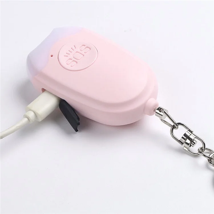 GP100 Persönlicher Alarm-Taschenlampe Tragbare Selbstverteidigung 130dB lauter Alarm Anhänger Schlüsselanhänger - Pink