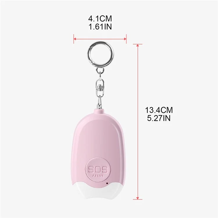 GP100 Persönlicher Alarm-Taschenlampe Tragbare Selbstverteidigung 130dB lauter Alarm Anhänger Schlüsselanhänger - Pink