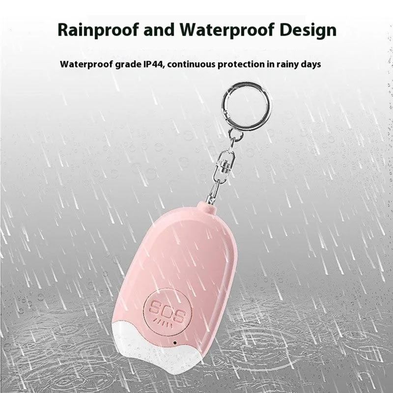 GP100 Personal Alarm Flashlight Portable Self-Defense 130dB Loud Alert Hanging Keychain - White