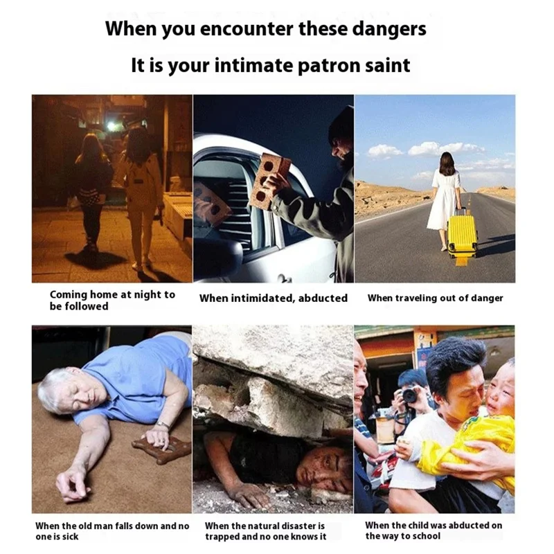 GP100 Personal Alarm Flashlight Portable Self-Defense 130dB Loud Alert Hanging Keychain - Blue