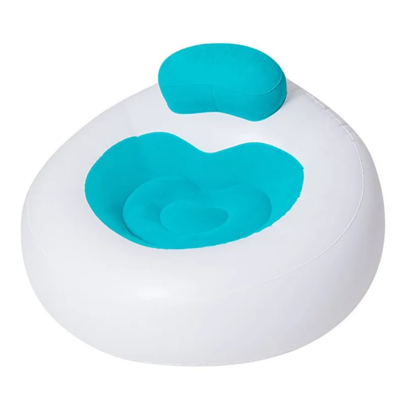 Sala de estar inflável com formato de coração acolchoado Lounger Selfie Prop Cadeira de ar portátil Sofá individual - Azul