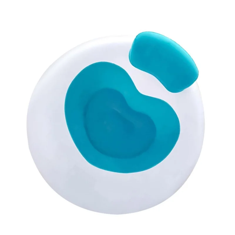 Sala de estar inflável com formato de coração acolchoado Lounger Selfie Prop Cadeira de ar portátil Sofá individual - Azul