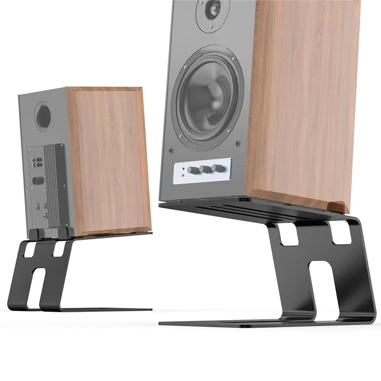 2 peças de suporte de alto-falante de mesa para estúdio de gravação, equipamento de armazenamento, suporte com design de inclinação de 5 graus e capacidade de 33 libras.