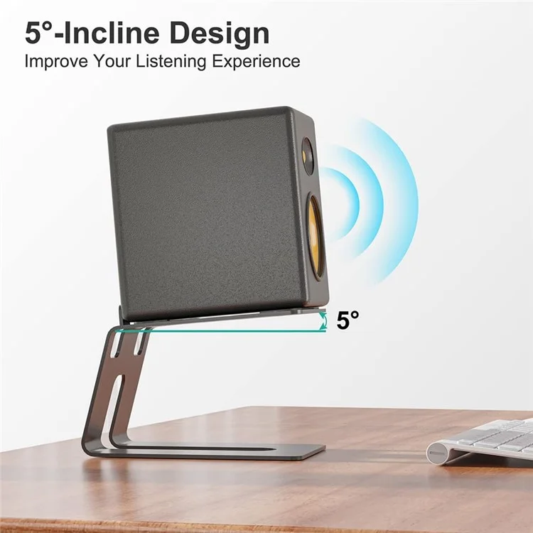 2 peças de suporte de alto-falante de mesa para estúdio de gravação, equipamento de armazenamento, suporte com design de inclinação de 5 graus e capacidade de 33 libras.