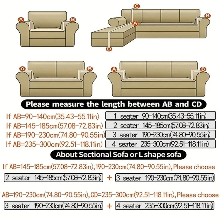 Stretch Sofa Cover for Single Seater 90-140cm European Style Full Wrap Slipcover Elastic Fabric Protector - Maple Leaf / White