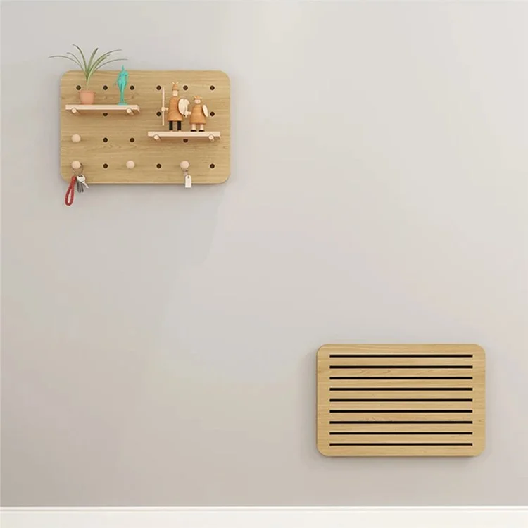 Caja eléctrica decorativa montada en la pared de 40x25cm, estantería de almacenamiento, tablero perforado de madera, caja de medidor ocultador - Color madera