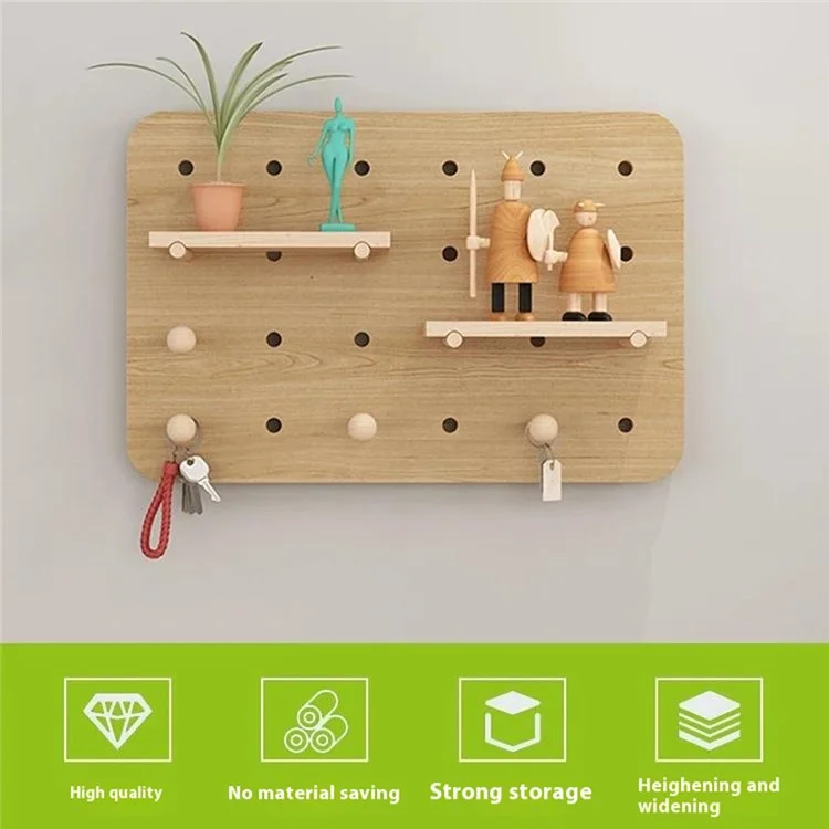 Caixa de armazenamento decorativa montada na parede de 45x30cm Cobertura da caixa elétrica Prateleira de madeira Quadro de pinos Caixa de medidor Ocultador - Cor de madeira