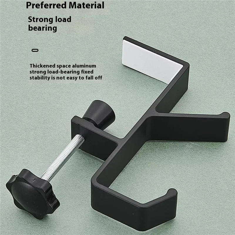 Aluminum Alloy Desk Edge Hook Backpack Headphone Bag Hanger Under Desk Storage Hanger - White