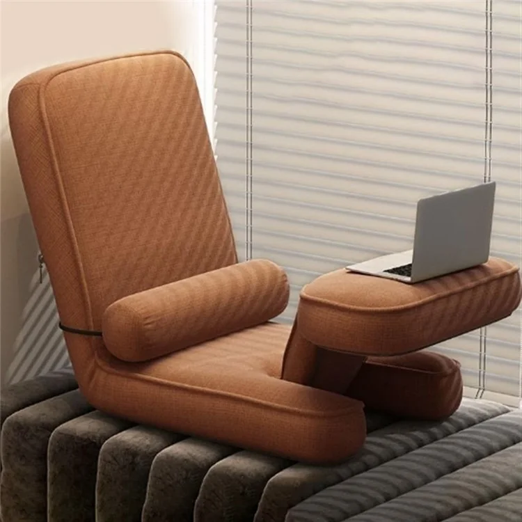Cadeira de piso ajustável Tatami Sofá para quarto, sala de estar, chaise longue, encosto - Café