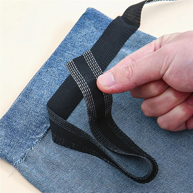 4 Stück 2m selbstklebende Hosen-Edge-Verkürzer-Aufkleber-Patches für Jeans-Hosen-Säumungsband - Schwarz