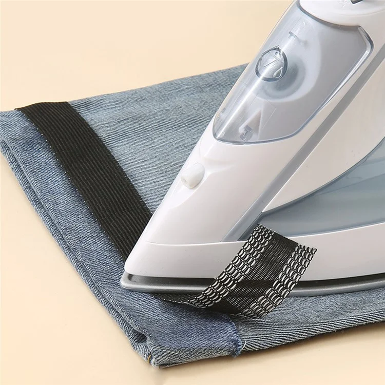 4 Stück 2m selbstklebende Hosen-Edge-Verkürzer-Aufkleber-Patches für Jeans-Hosen-Säumungsband - Schwarz